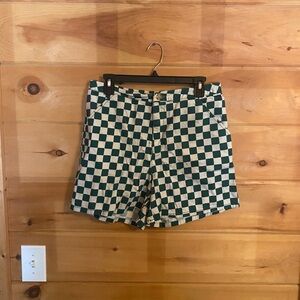 Wild Fable Checkered Green and White Shorts
